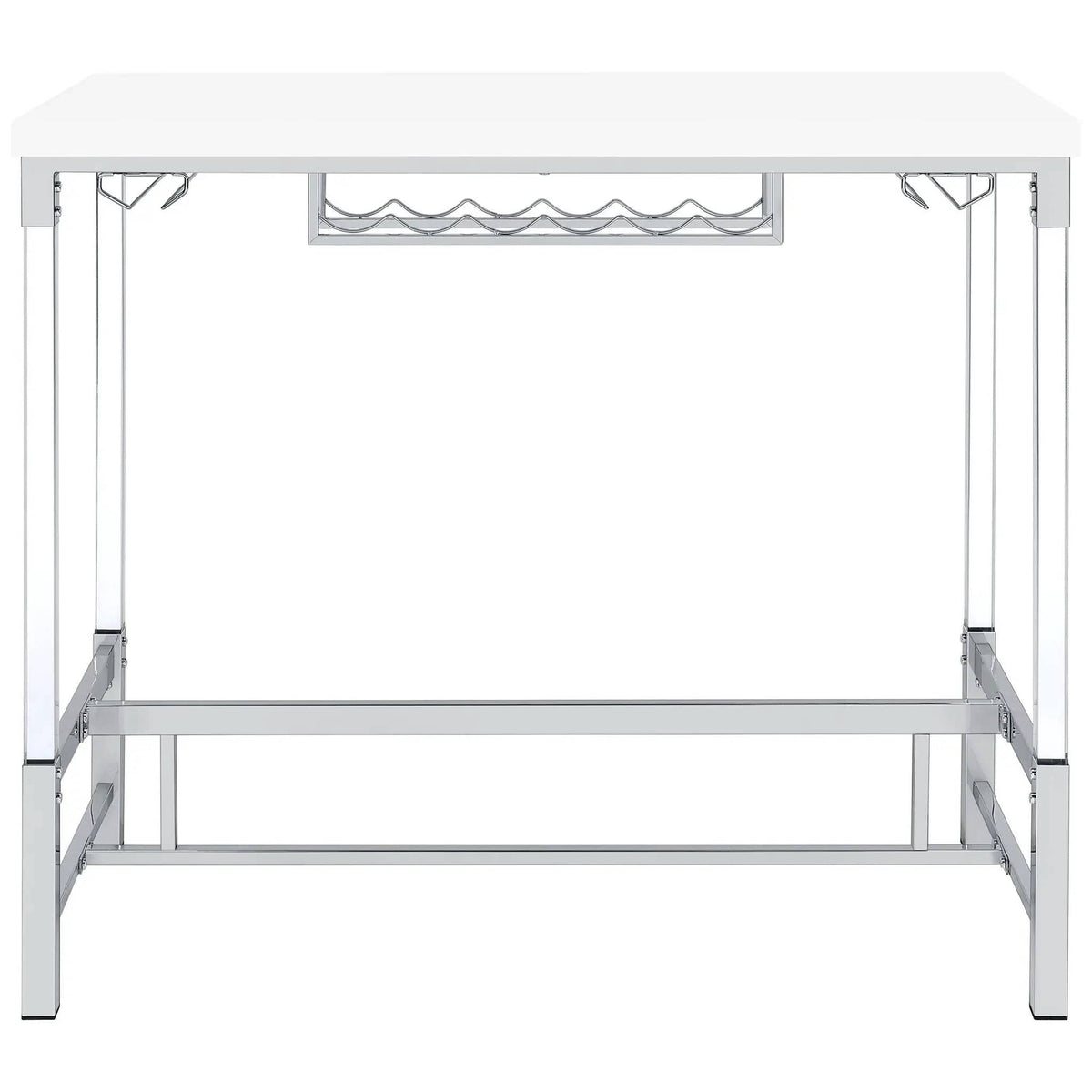 Norcrest 47-inch Acrylic Leg Bar Table White High Gloss | 47.25 x 22.5 x 42.25 in | Acrylic | Home