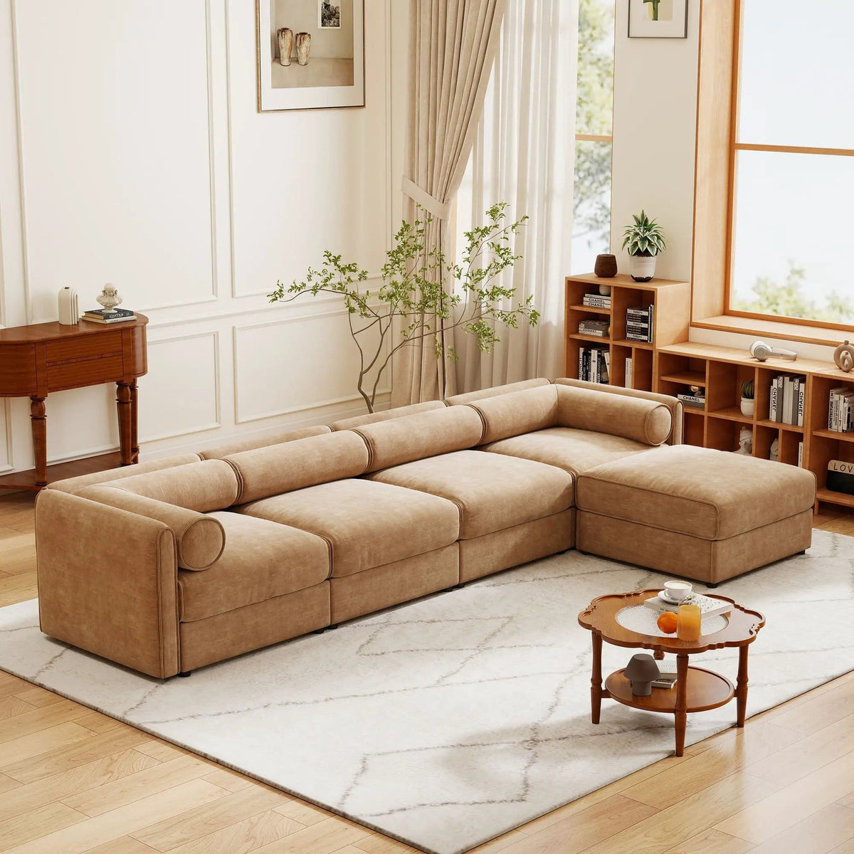 Contemporary Elegant Sofa With Storage And Ottoman 2 Piece Living Room Set | 2 Piece Living Room Set | Living Room Furniture | Living Room
