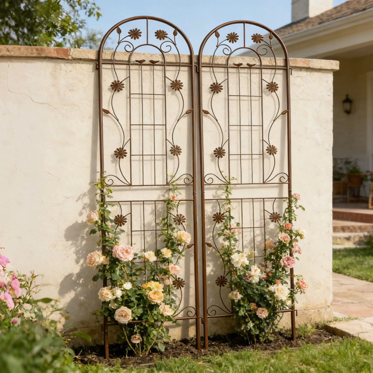 Metal Garden Trellis | Galvanized Steel | Powder Coated | 4 Piece Set