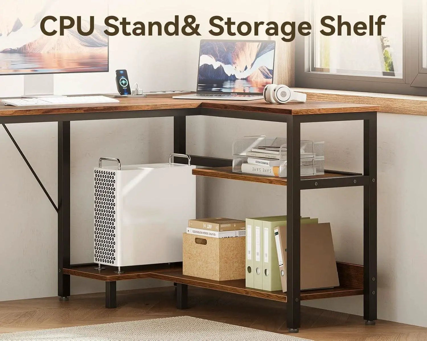 L Shaped Desk With Drawers Industrial Grade Cabinet from PriceLows™