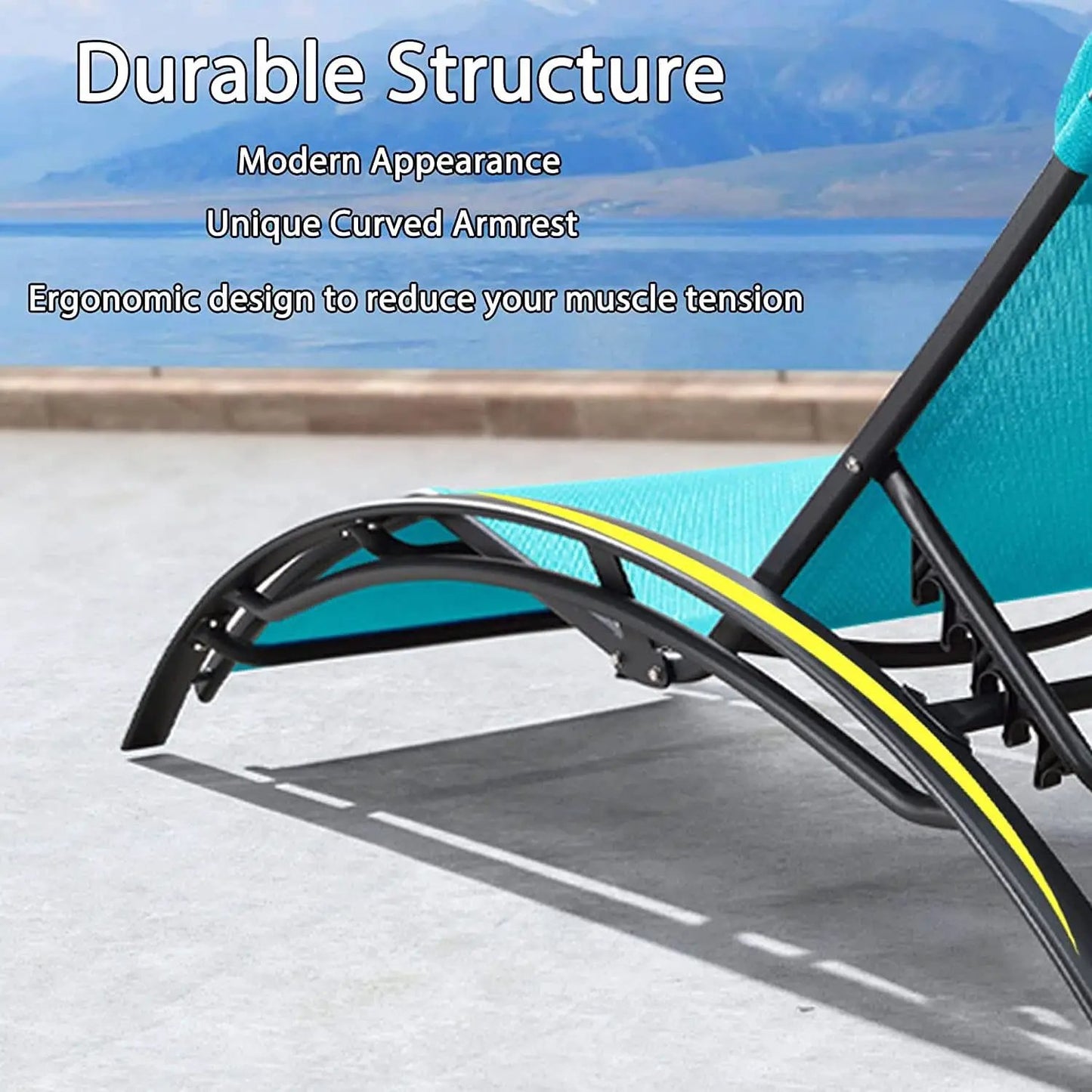 Patio Chaise Lounge Set With 4 Adjustable Recliners And 2 Side Tables from PriceLows™