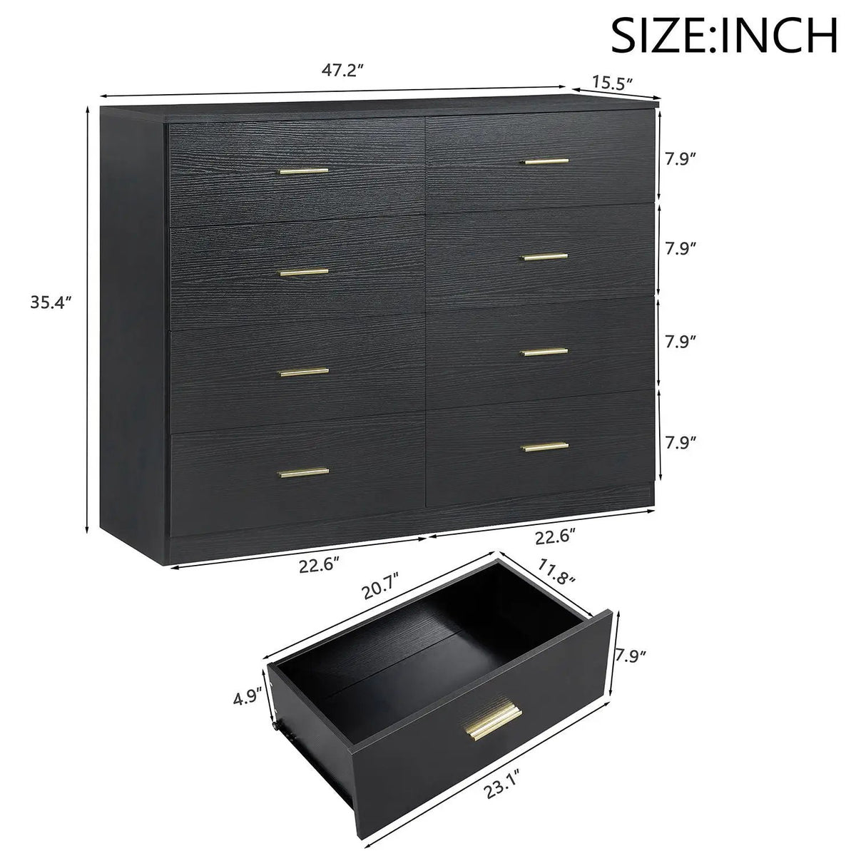 Modern Bedroom Dresser | Engineered Wood | Spacious Drawers
