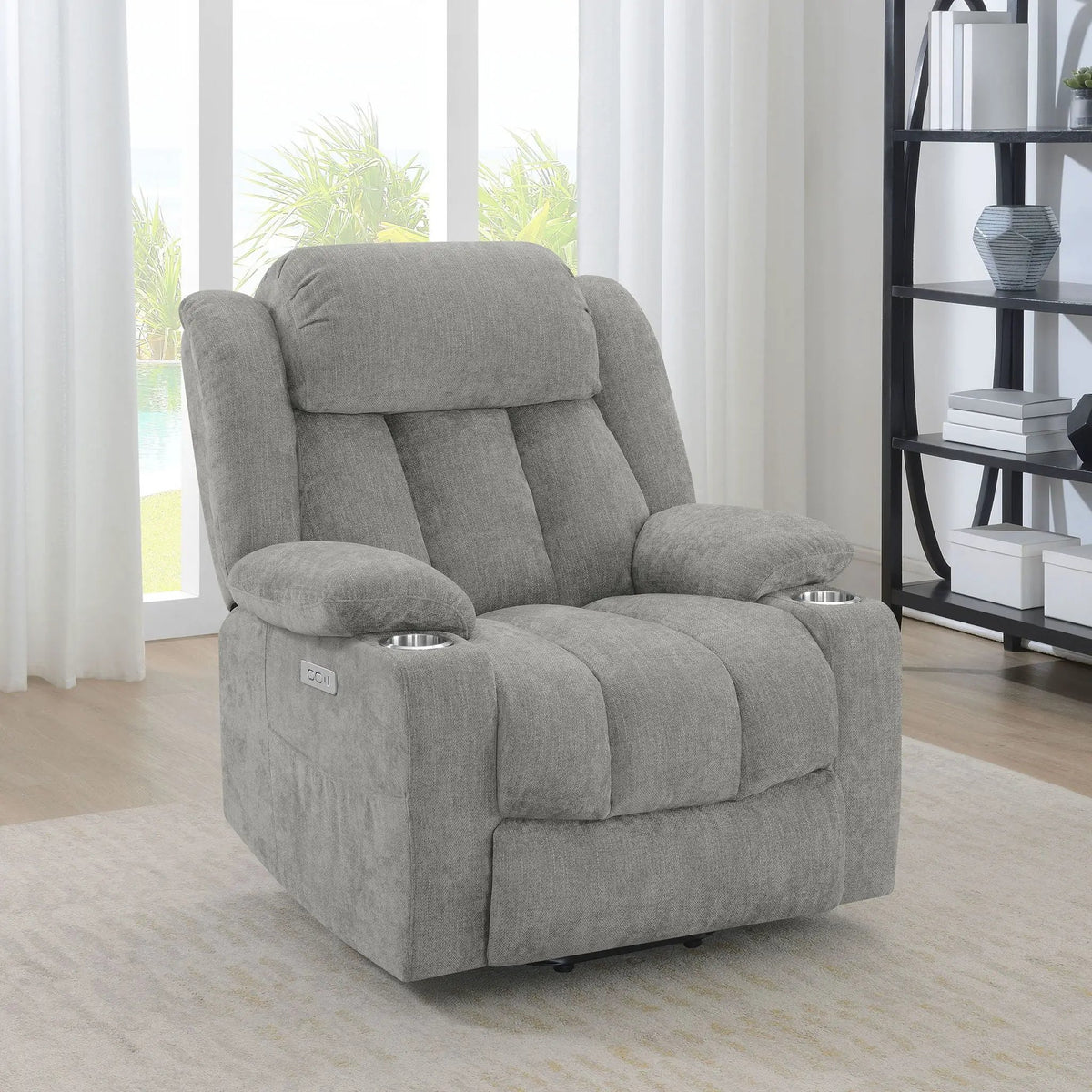 Beca Power Lift Recliner | Upholstered | Integrated Cupholders | USB Charging Port
