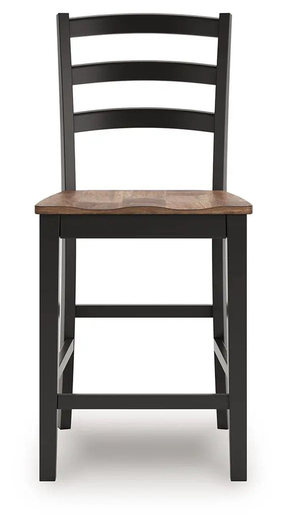 Wildenauer Barstool | Set Of 2 | Brown And Black | 24 Inch Seat Height