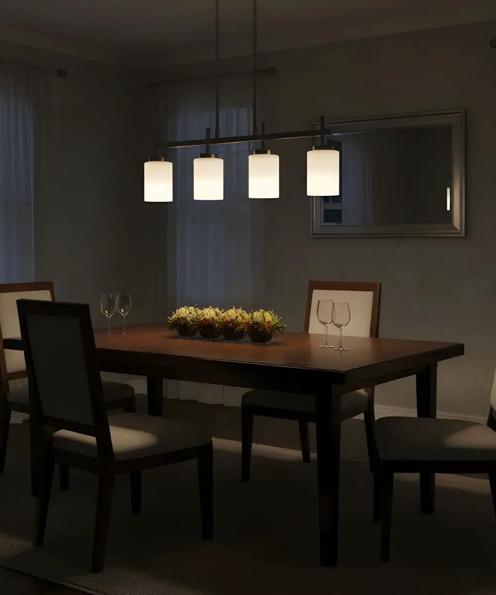 Kitchen Island Light | Four Light | Brushed Nickel | 32 Inches