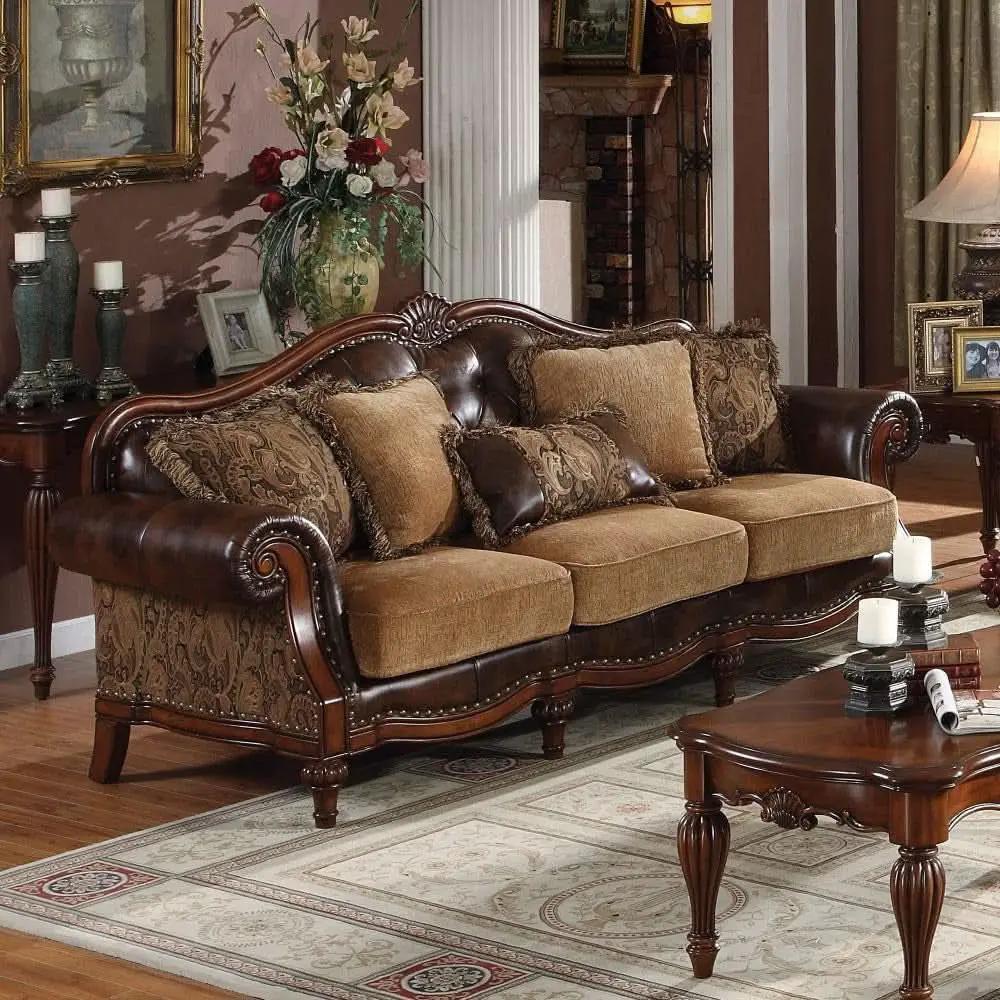 4 Piece Living Room Set With Sofa Loveseat Chair And Coffee Table Brown Chenille from PriceLows™