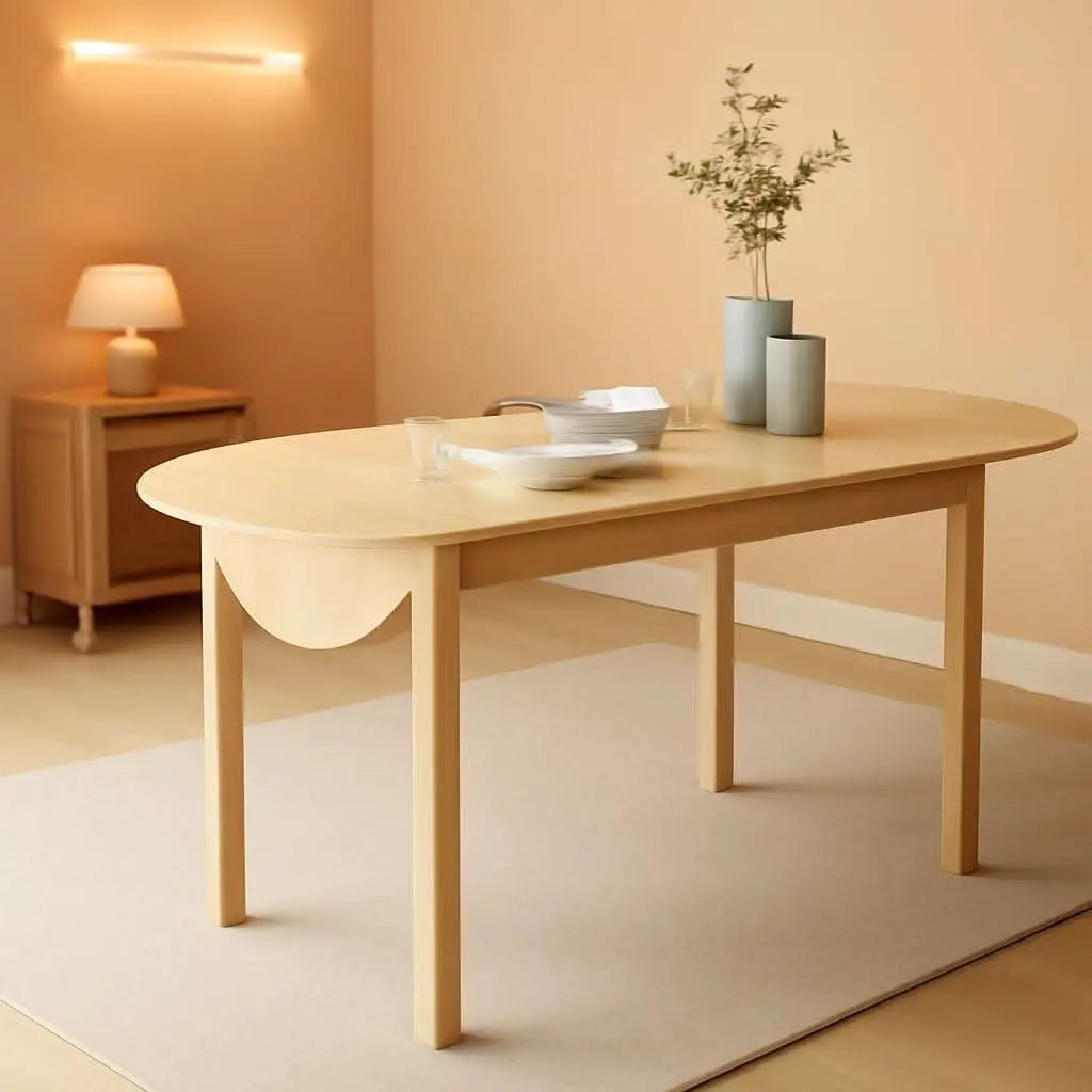 55 Inch Solid Pine Dropleaf Dining Table Expandable from PriceLows™