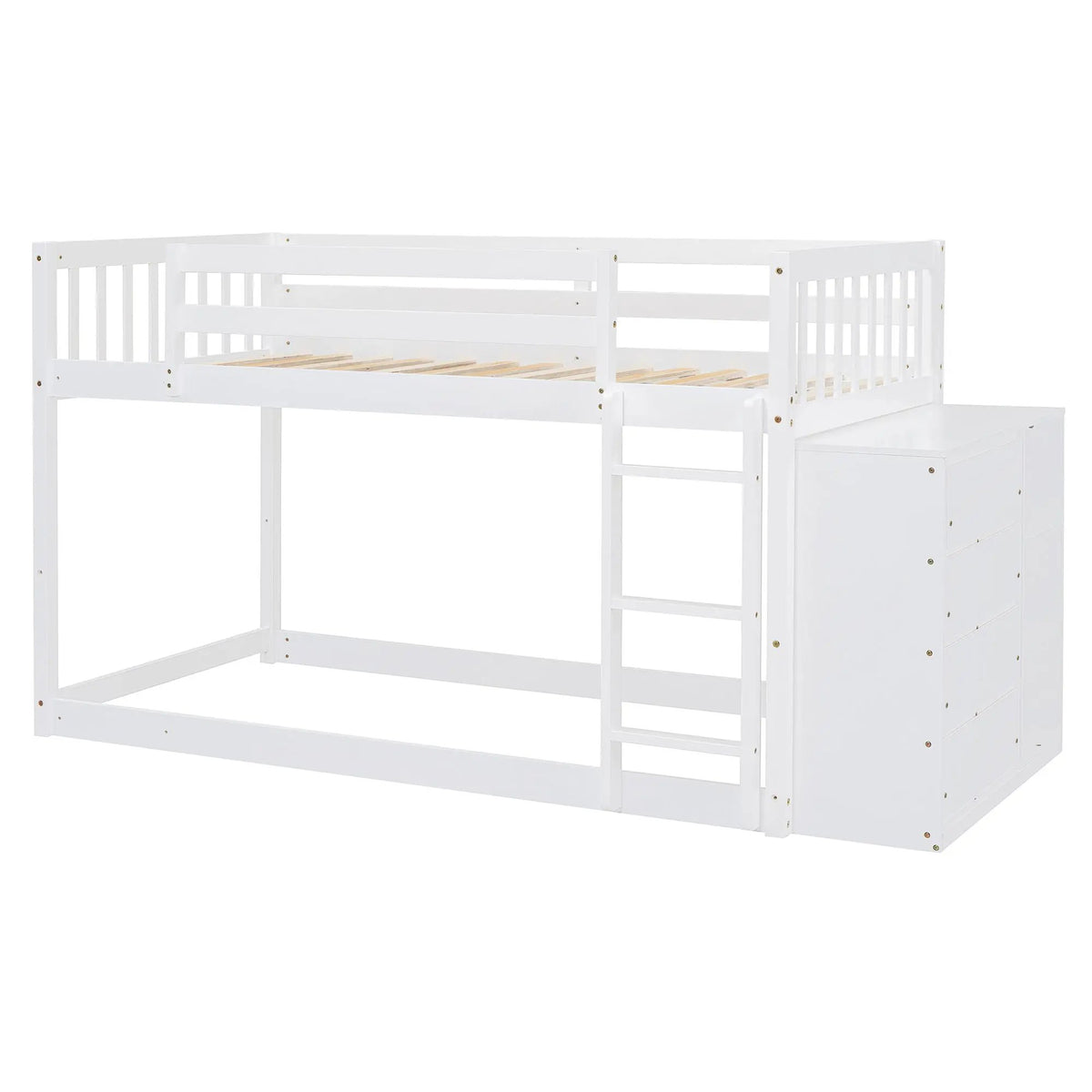 Bunk Bed | Solid Pine Frame | Four Drawers And Three Shelves | Full Size
