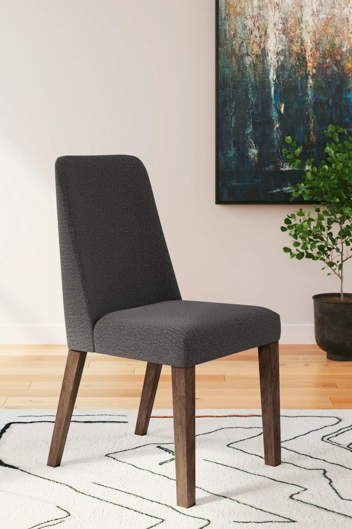 Lyncott Dining Side Chairs | Set Of 2 | Retro Mid-Century Style | Upholstered Seats