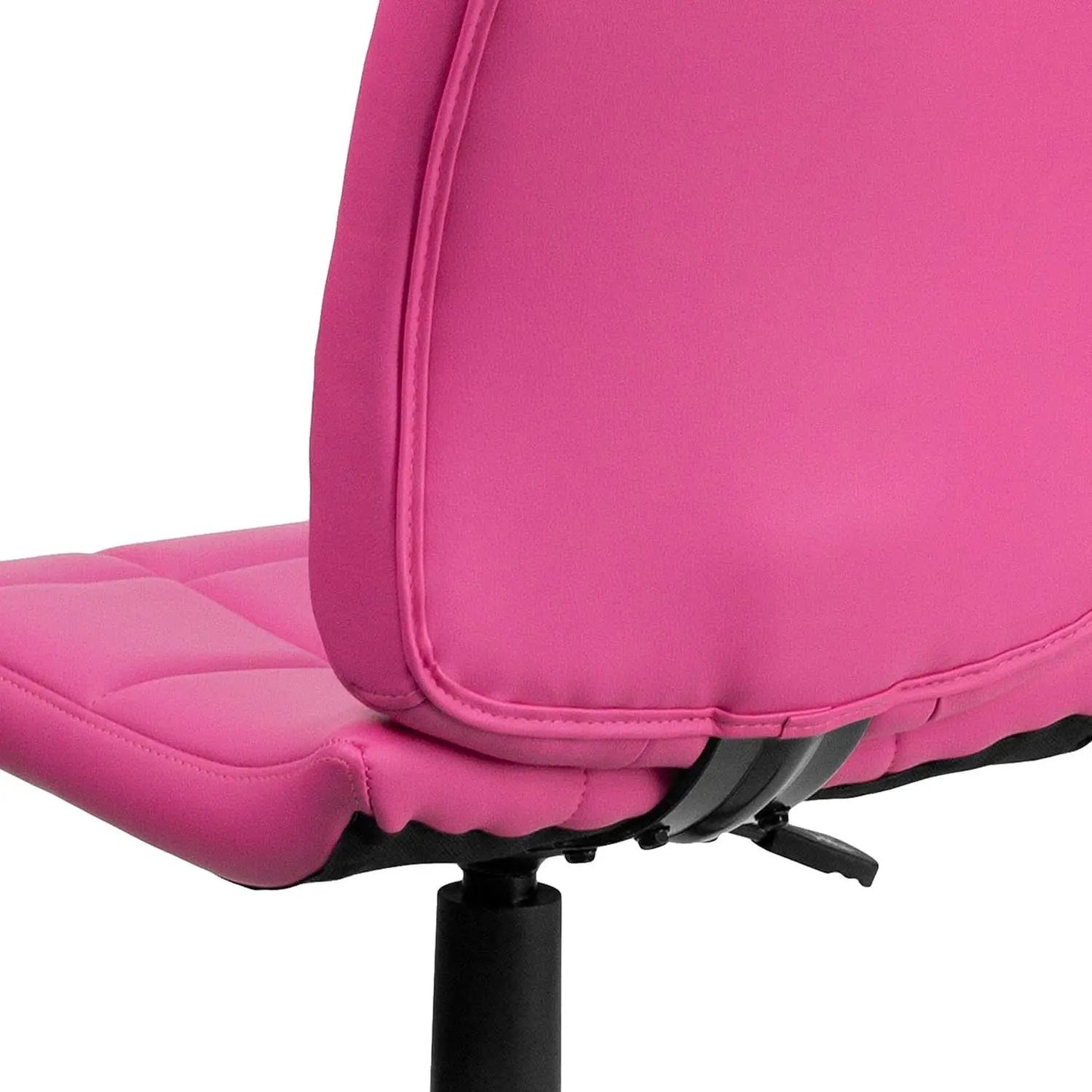 Clayton Pink Quilted Vinyl Mid-Back Swivel Office Chair from PriceLows™