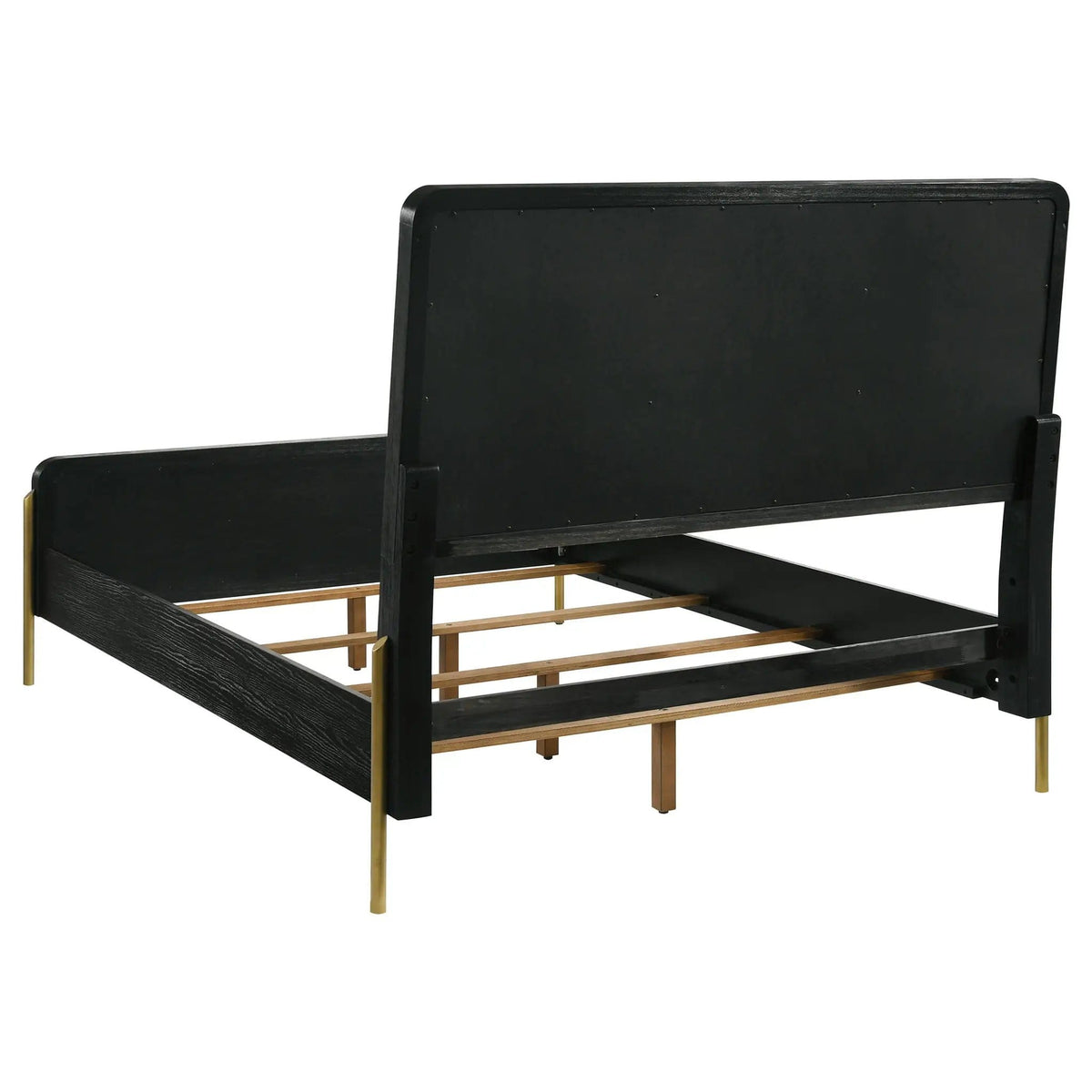 Arini 56-inch Eastern King Panel Bed Cream and | 81.25 x 92.5 x 56.25 in | Metal & Veneer | Black