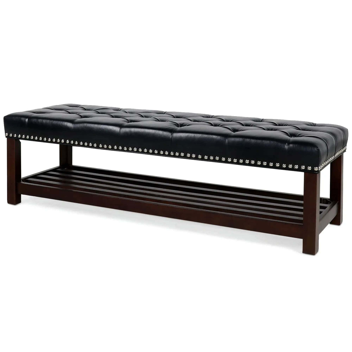 Bedroom End Of Bed Bench Tufted Upholstered End Of Bed Bench End Of Bed Entrance | 2 Pieces | Solid Wood | Bedroom
