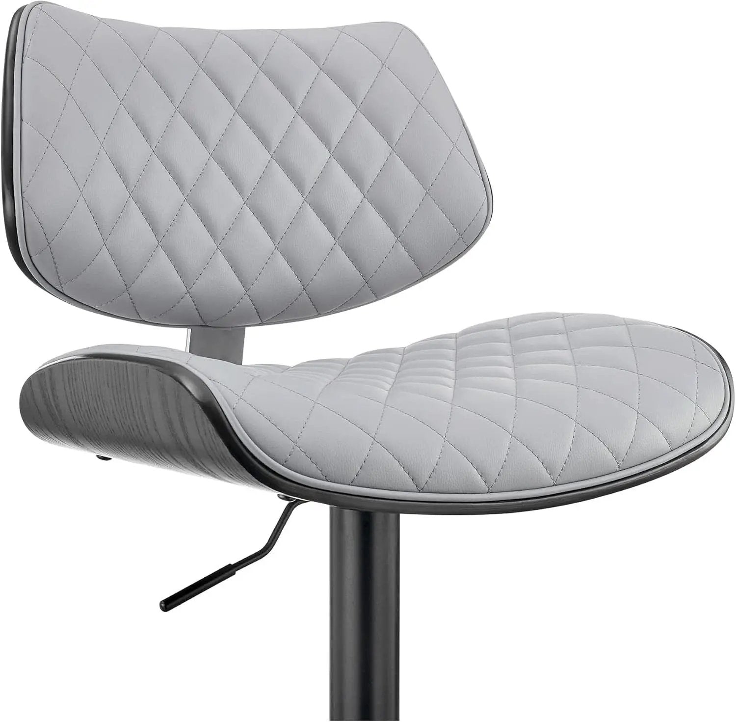 Grey Faux Leather Swivel Bar Stool With Adjustable Height from PriceLows™