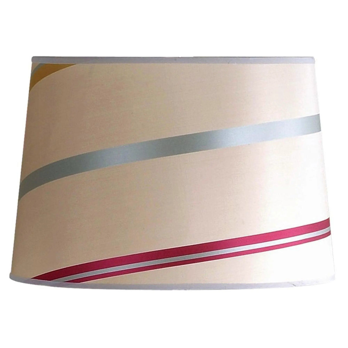 Drum Lamp Shade | Raw Silk | Striped Pattern | 14X10 Inches