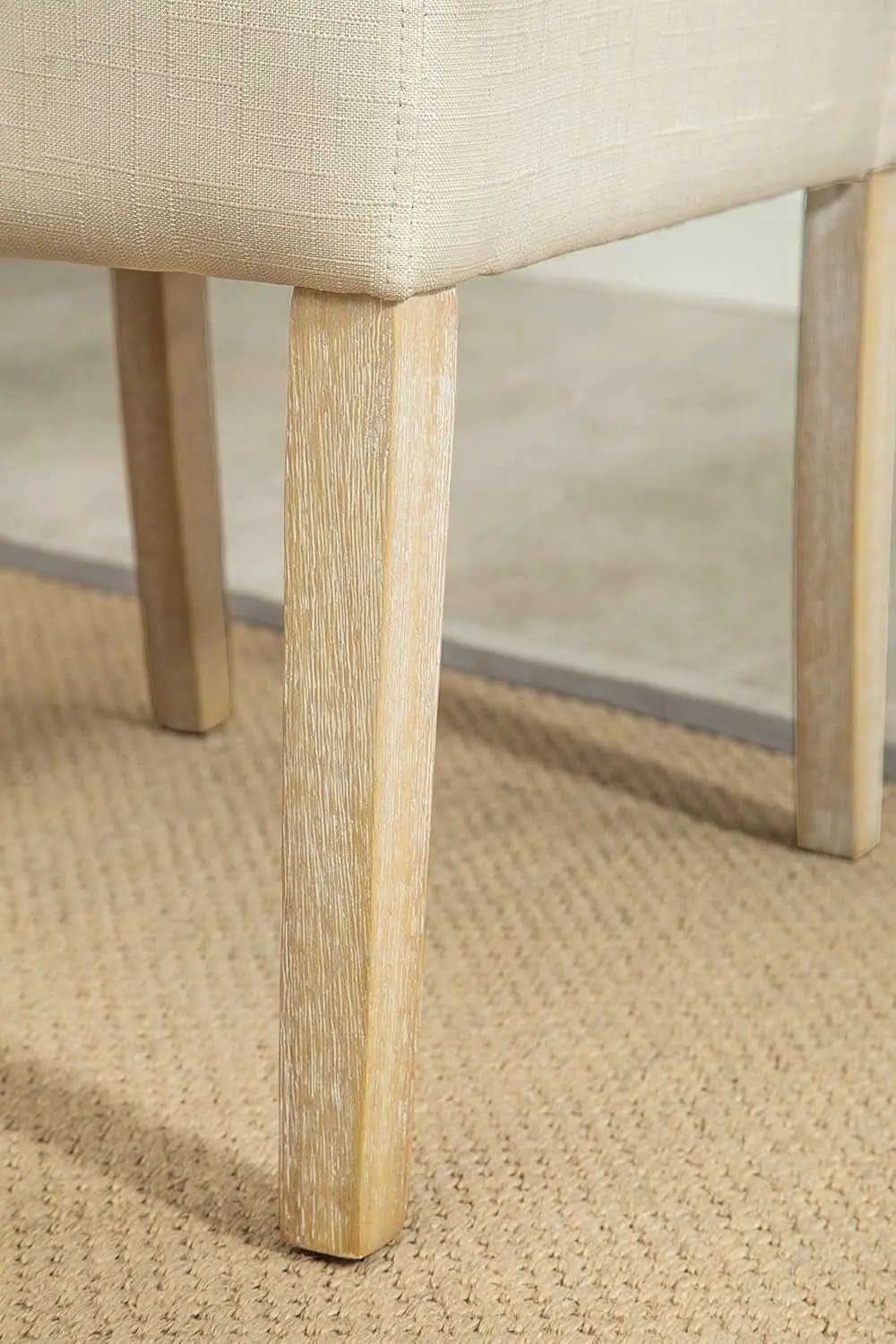 Tan Solid Wood Tufted Parsons Dining Chair Set Of 2 from PriceLows™