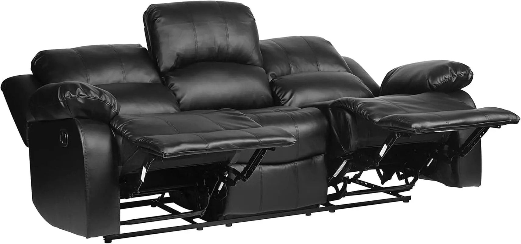 Humphreys Double Reclining Loveseat Black Faux Leather from PriceLows™