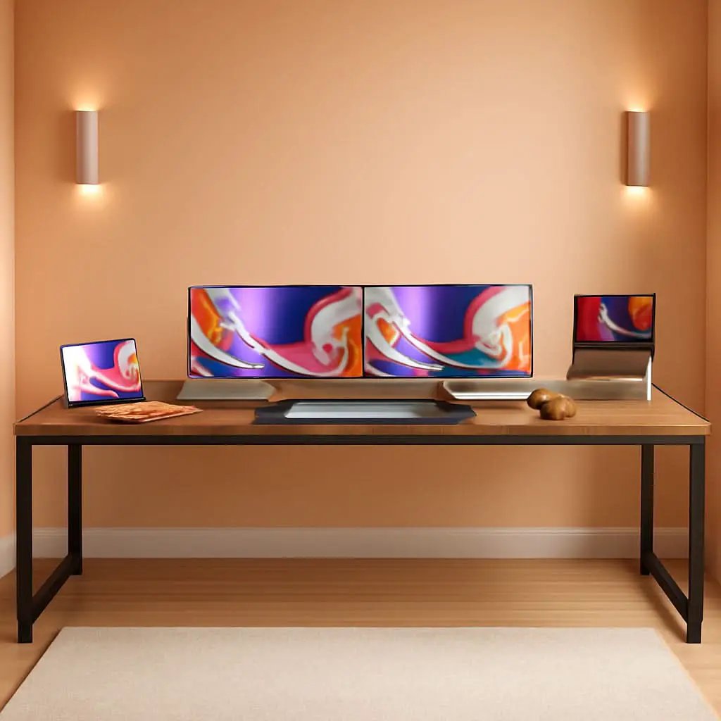 Rustic Brown 80 Inch Computer Desk For Home Office from PriceLows™
