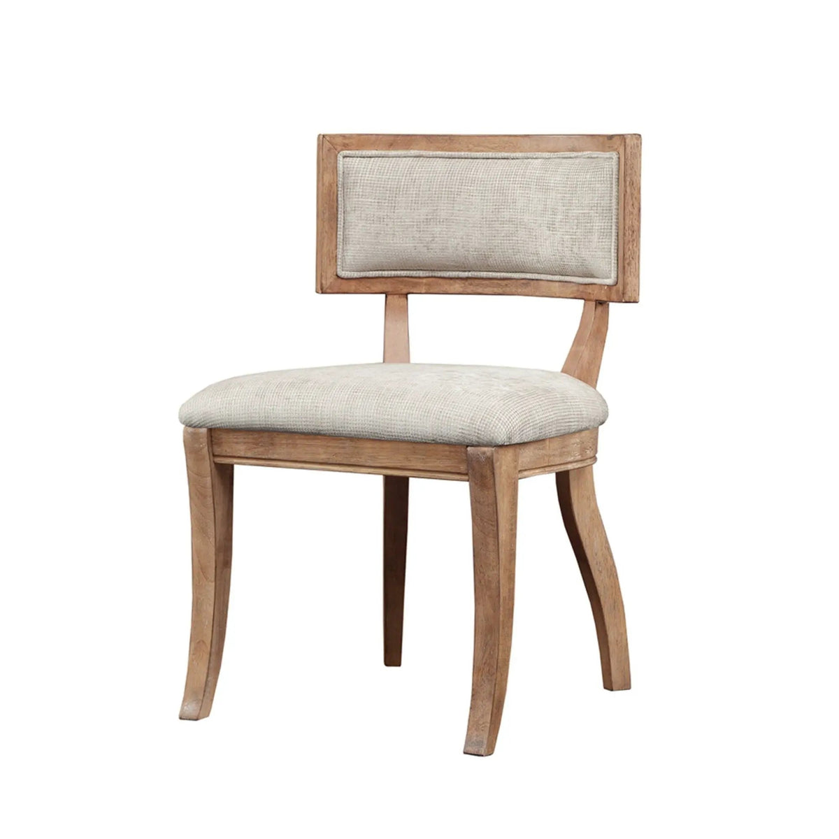 Classic Dining Chairs | Set Of 2 | Curved Back French Antique Style | Beige And Light Natural