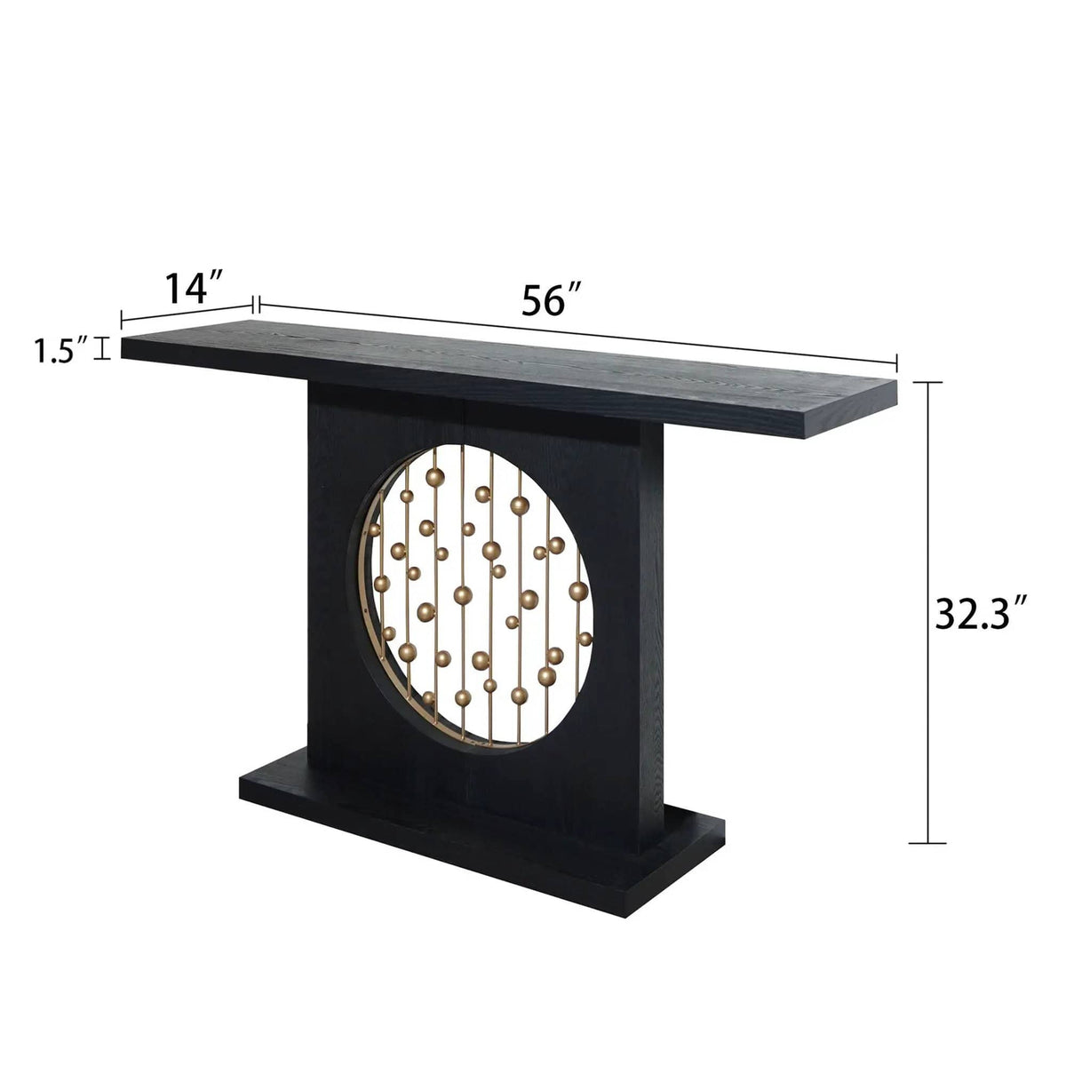 Console Table With Circular Art Decor For Living Room Multi | 56 x 14 x 32.3 in | Engineered Wood & Metal | Living Room