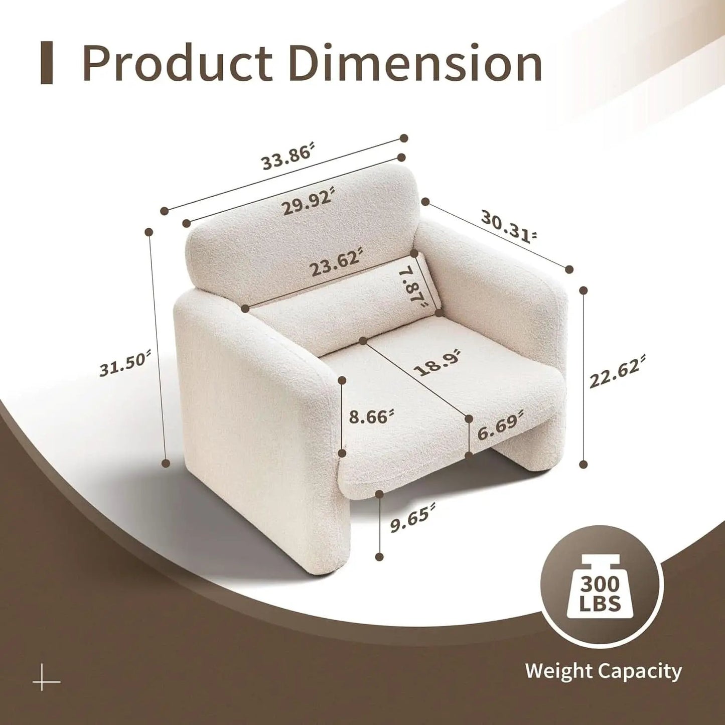 33Inch Sherpa Upholstered Accent Chair With Armrests from PriceLows™