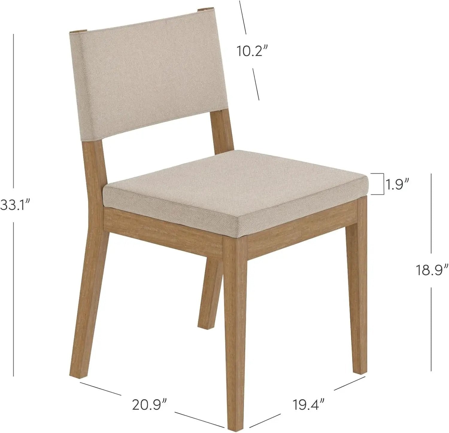 Linus Upholstered Dining Chair With Rubberwood Legs from PriceLows™