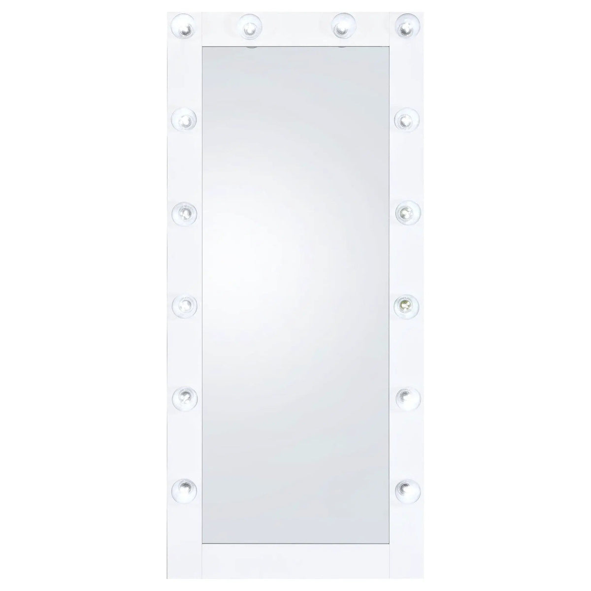 Zayan 32 x 71 Inch Floor Mirror LED Lighting White Gloss | 32 x 5.5 x 71 in | Home Furniture | Home