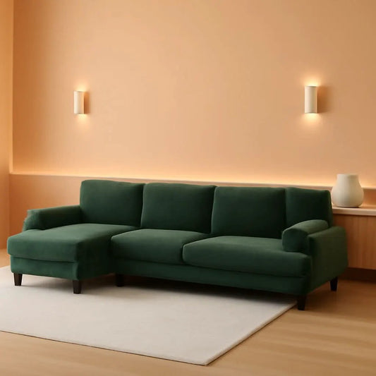 Forest Green 110 Inch U Shape Sectional Couch Double Chaise from PriceLows™