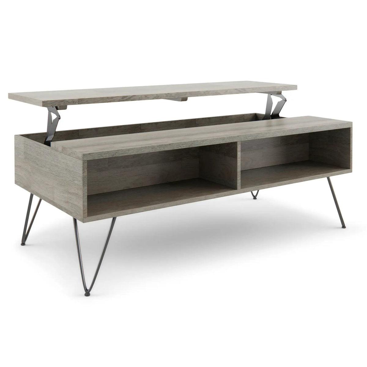 Hunter Lift Top Coffee Table | Handcrafted Solid Mango Hardwood | Split Lift Top | Large Storage Area