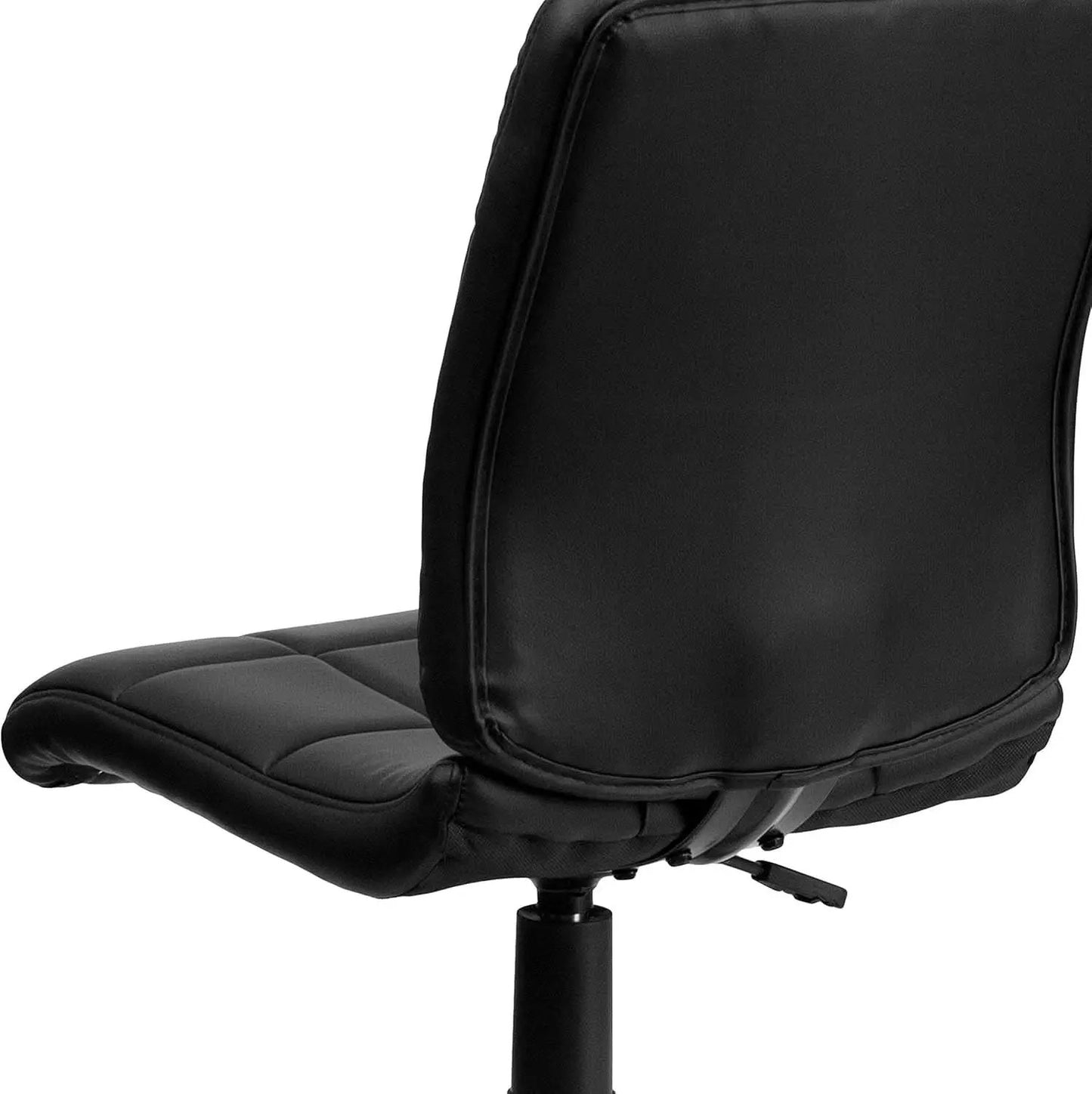 Clayton Mid Back Tufted Vinyl Office Chair Black Swivel from PriceLows™