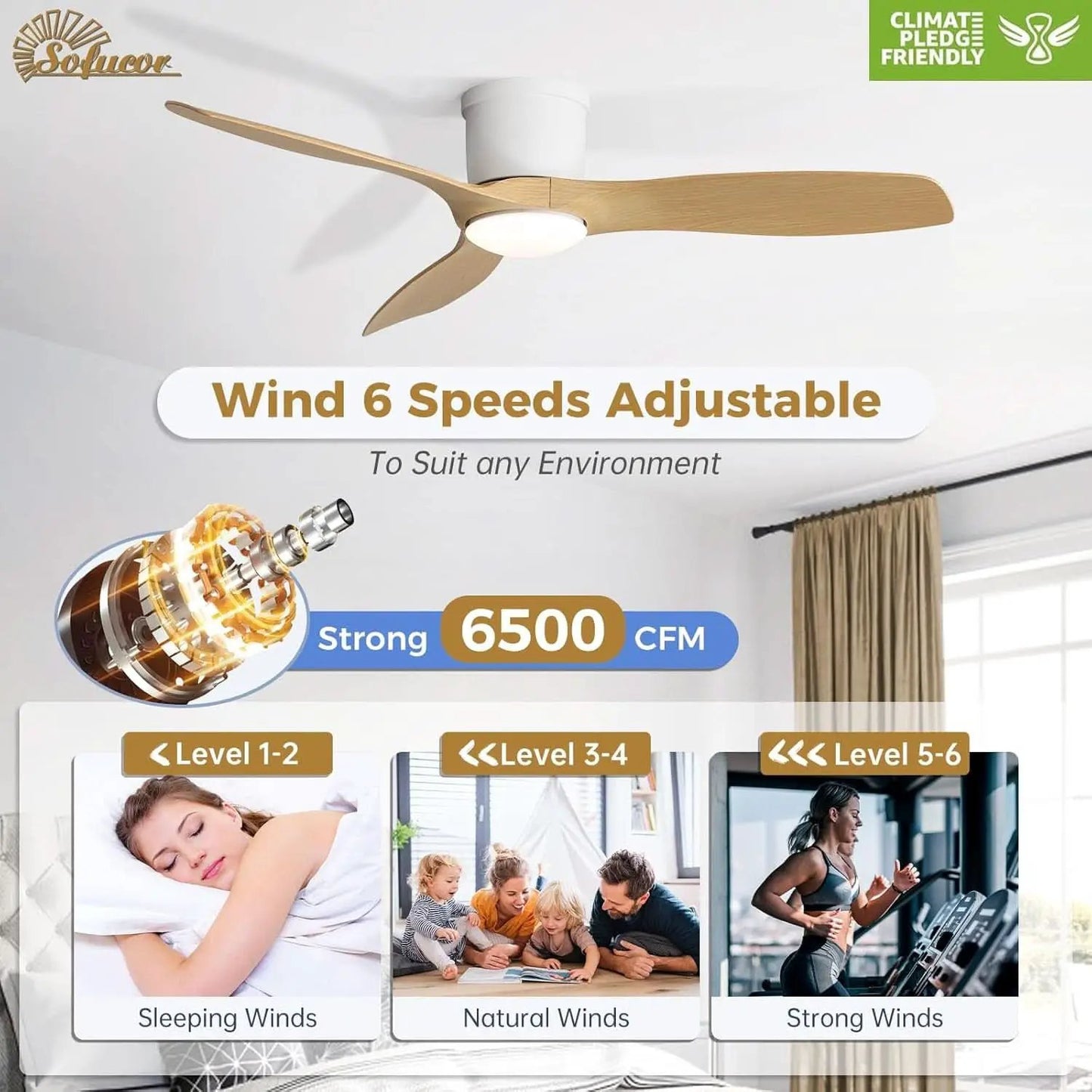 52 Inch Smart Ceiling Fan With Lights Remote App Control from PriceLows™