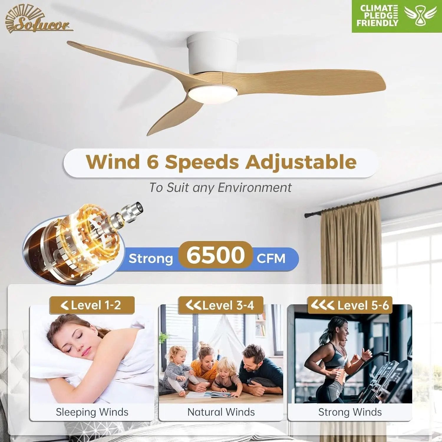 52 Inch Smart Ceiling Fan With Lights Remote App Control from PriceLows™