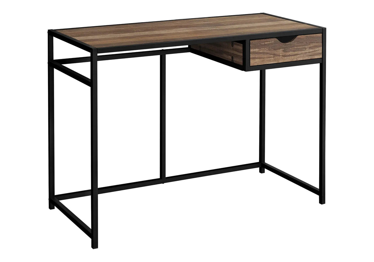 Laptop Computer Desk | 1 Storage Drawer | Slender Metal Frame | Space-Saving Contemporary Design