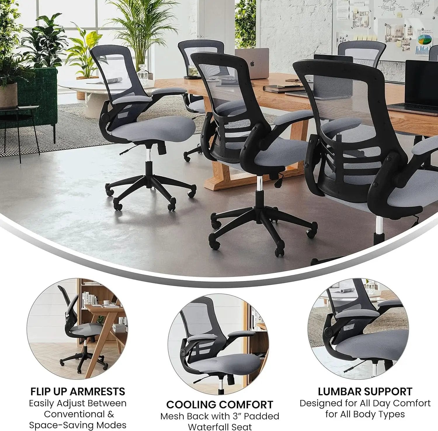 Kelista Dark Gray Mesh Mid Back Office Chair For Desk from PriceLows™