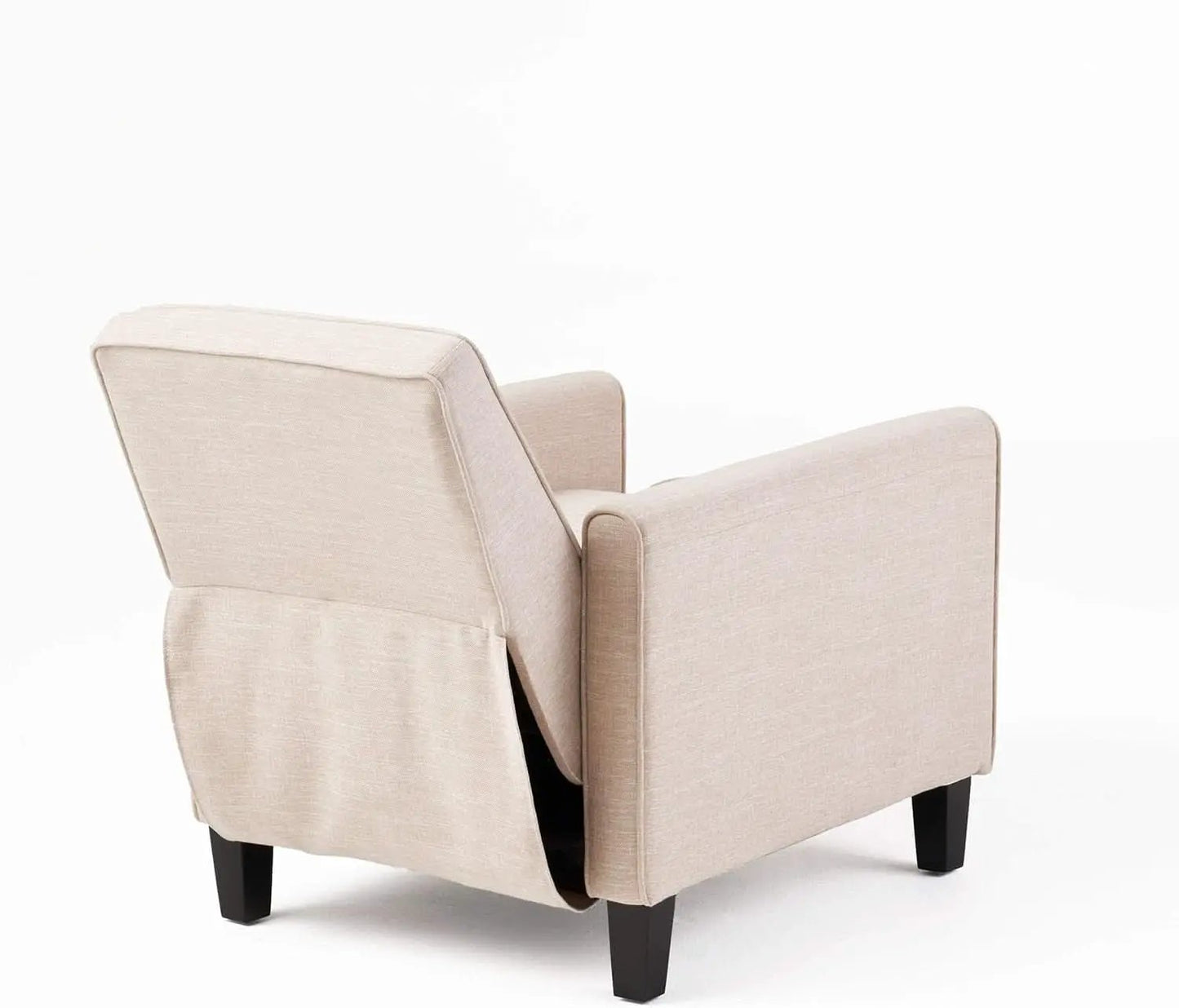 Compact Fabric Recliner Set Of 2 In Beige And Dark Brown from PriceLows™