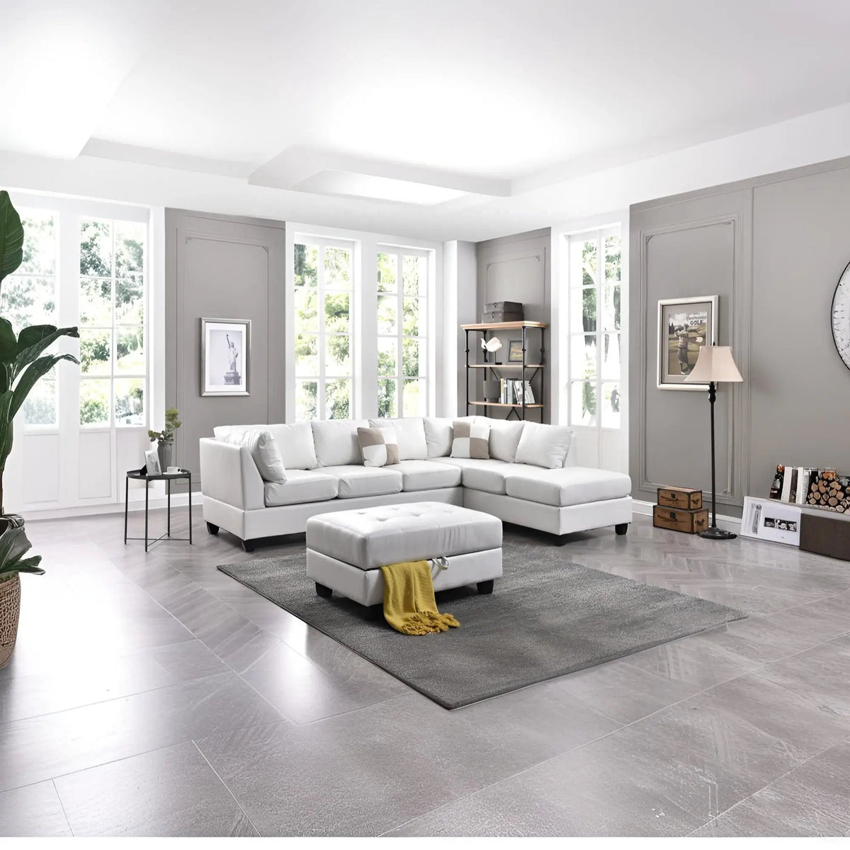 Malone Comfort Sectional | Pocketed Coil And Foam Seating | Removable Backs | 111 Inch Length