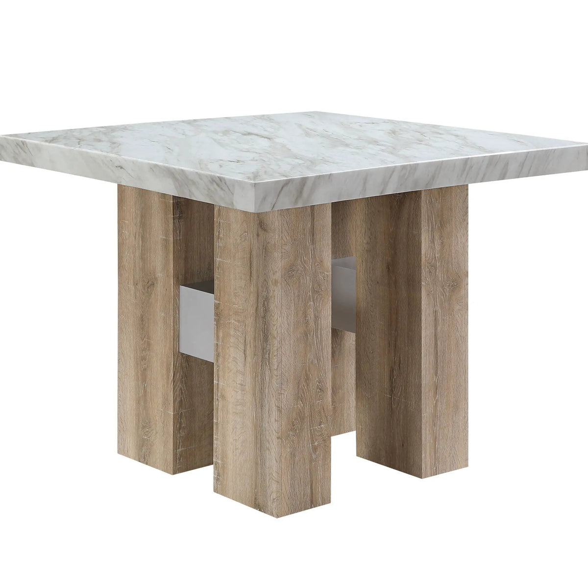 Mikha Bar Table | 48 Inch Square | Rubberwood Construction | Sleek Finish