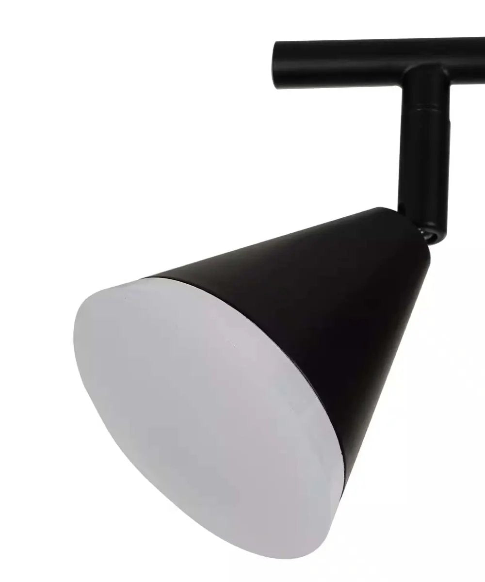 Track Light Fixture | 19 Inch 3 Light | Matte Black | Frosted Acrylic