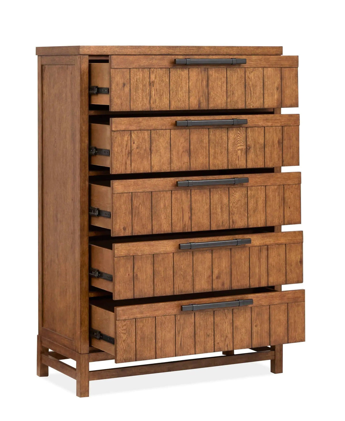 Conway Drawer Chest | 18 x 38 x 55.88 in | Oak Veneer | Honey Wheat