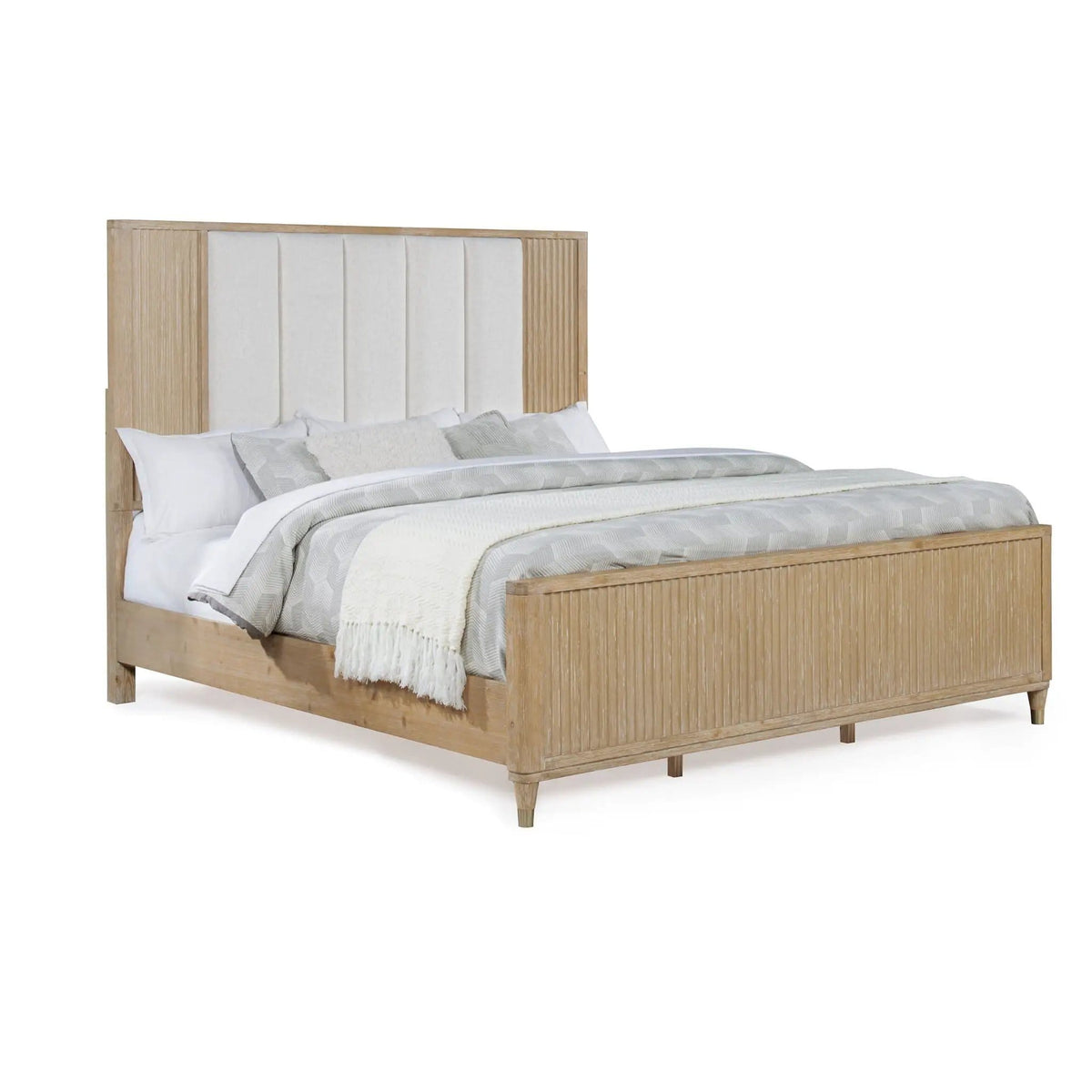 High Headboard Bed | 2 Pieces | Fabric & Wood | Bedroom