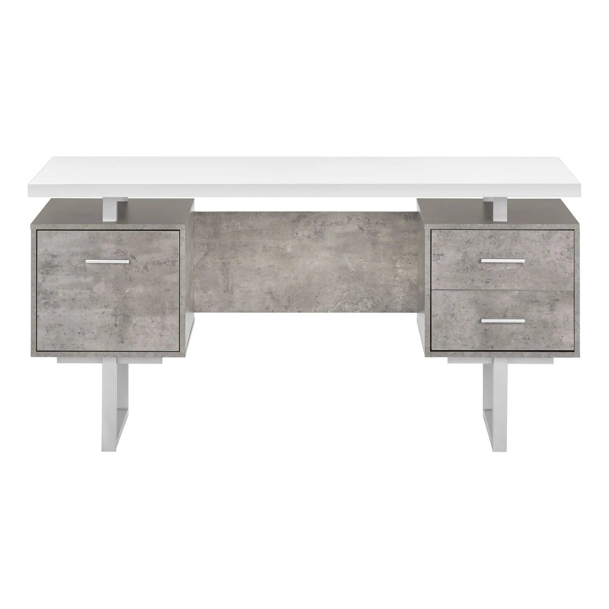 60 Inch Computer Desk | Laminate Finish | Two Top Drawers And File Drawer | Reversible Set-Up