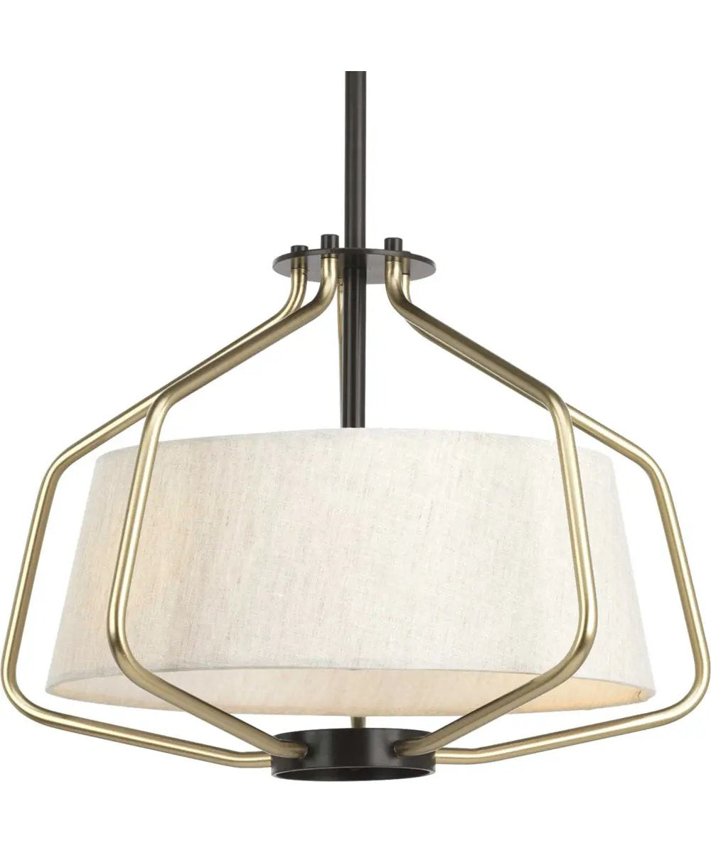 Pendant Ceiling Light | 2 Light 16 Inch | Semi Flush Convertible | Bronze