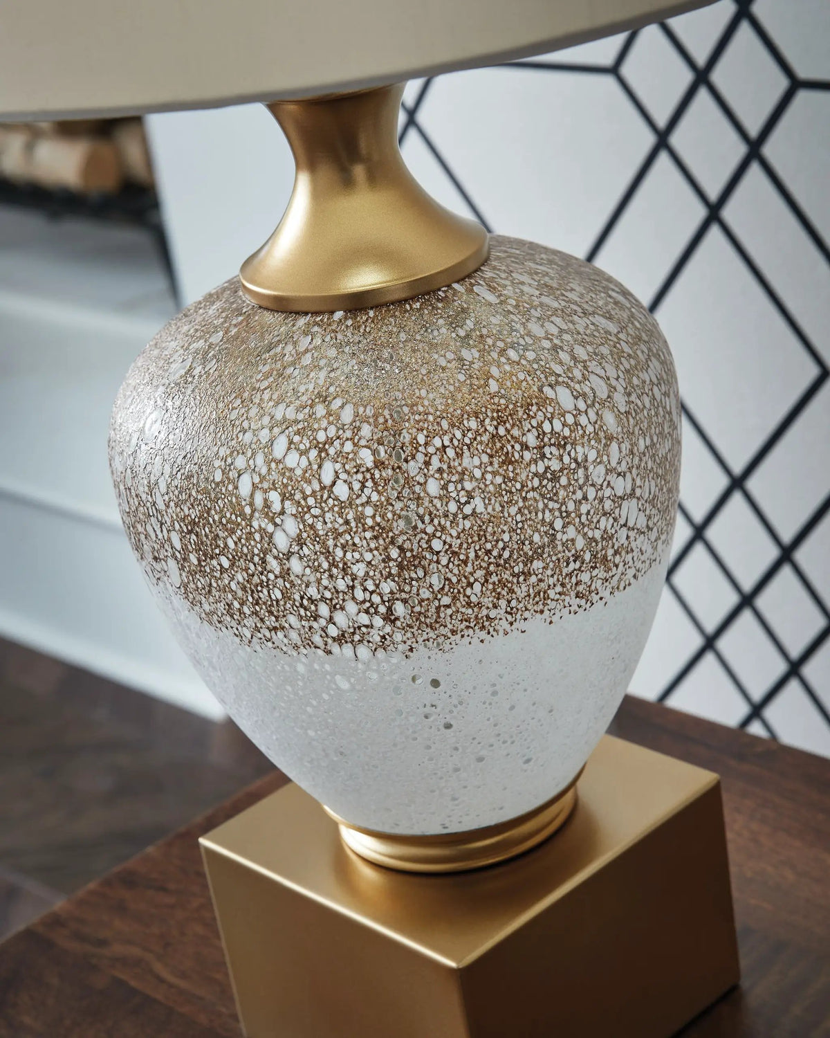 Tavisburg Glass Table Lamp | Brown White And Gold | 29.25 Inch Height | 96 Inch Cord
