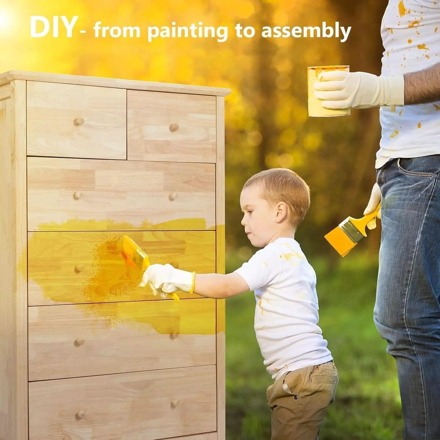 Unfinished Rubber Wood Six Drawer Dresser For DIY Finish from PriceLows™