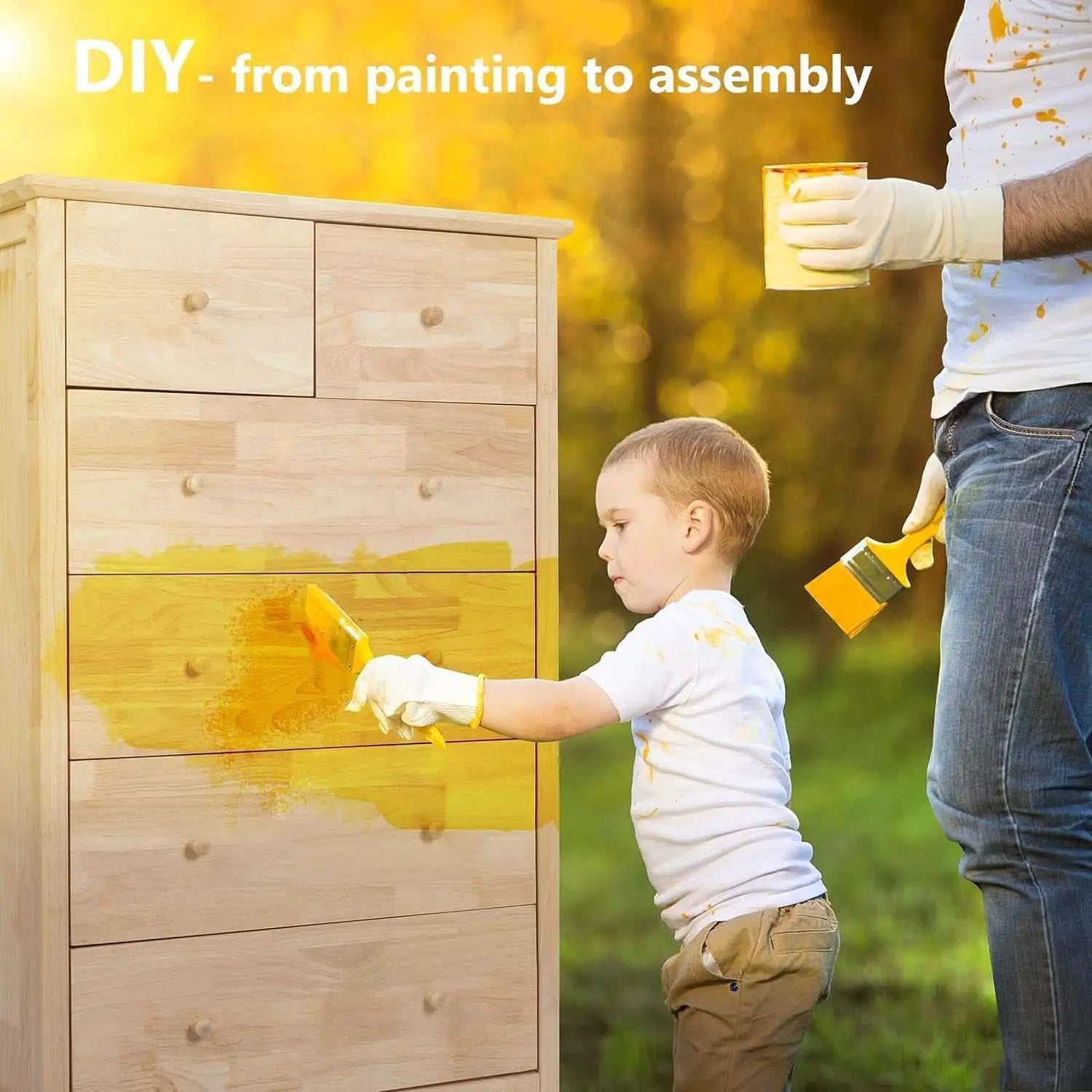 Unfinished Rubber Wood Six Drawer Dresser For DIY Finish from PriceLows™