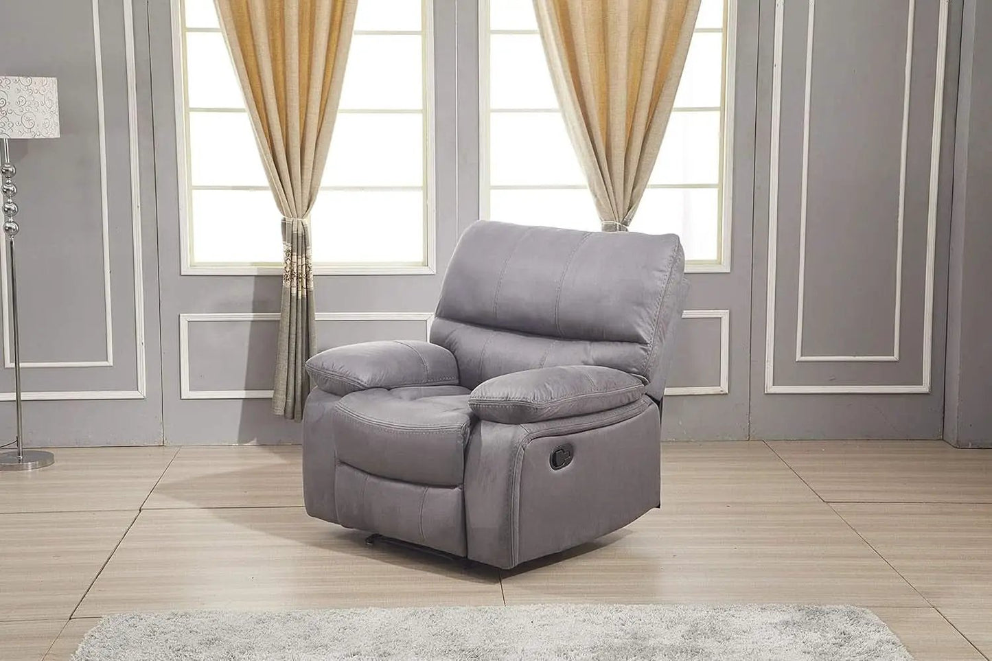 Microfiber Reclining Sofa Set Grey Living Room 8007 from PriceLows™