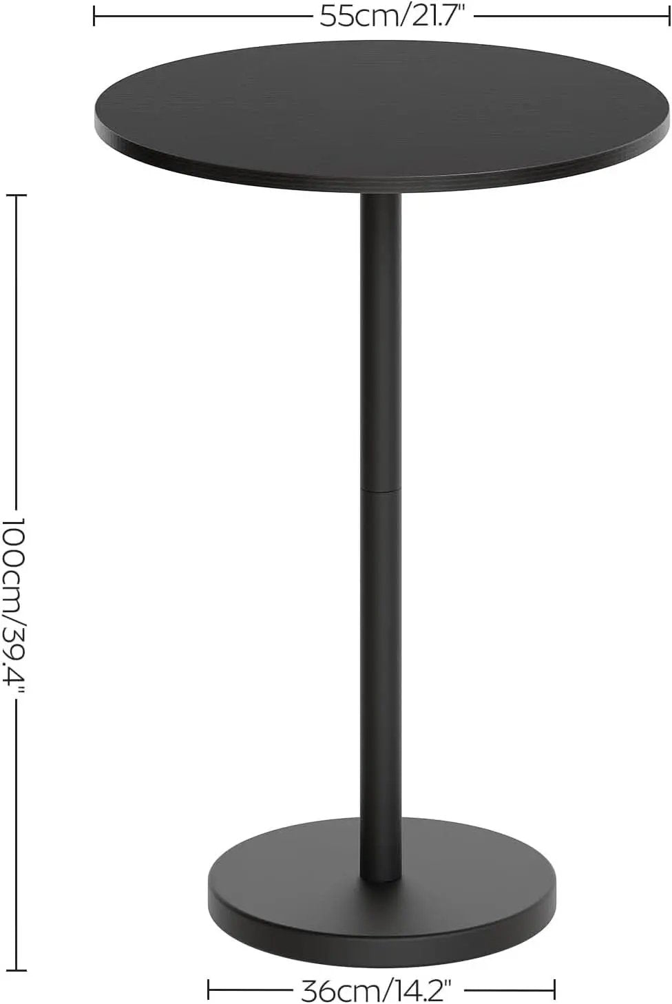 Round Counter height Bar Table Set Industrial Black from PriceLows™