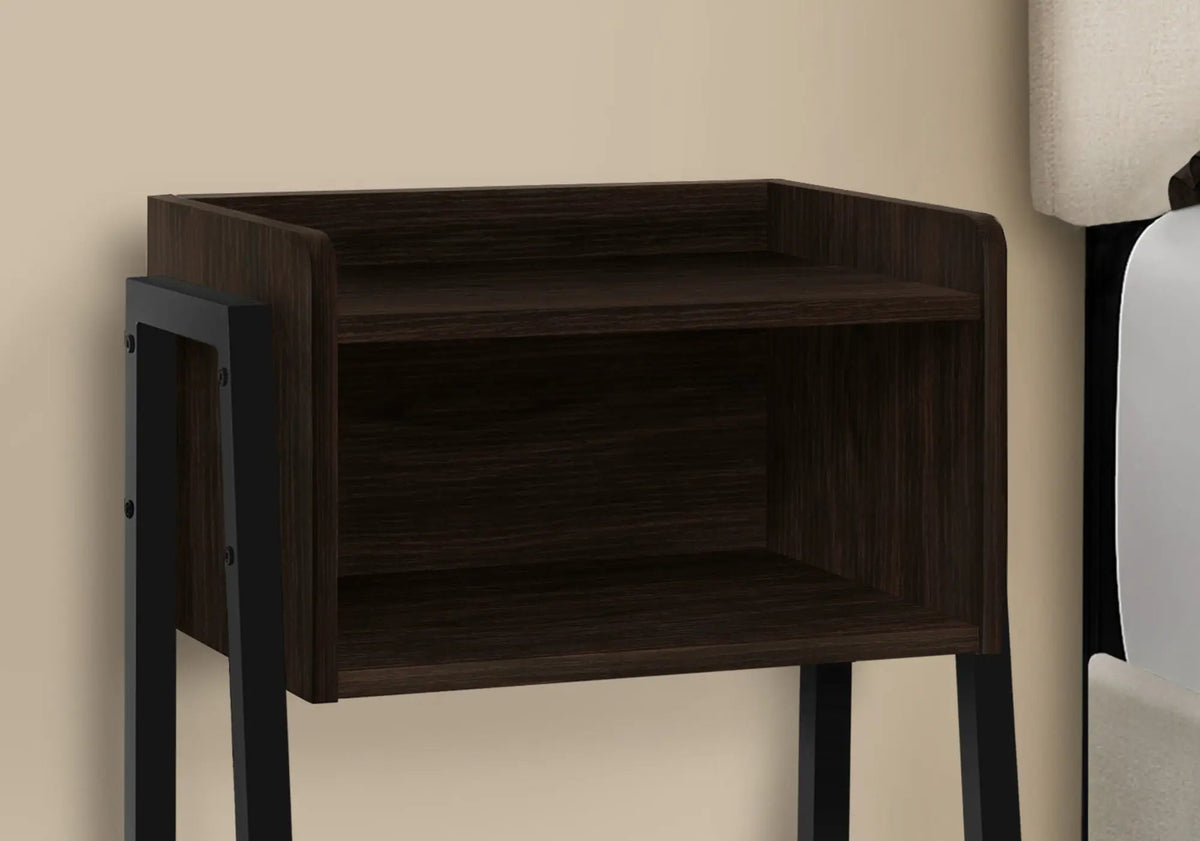 2-Tier Accent Side Table | Rectangular Top | Storage Cubby | Contemporary Design