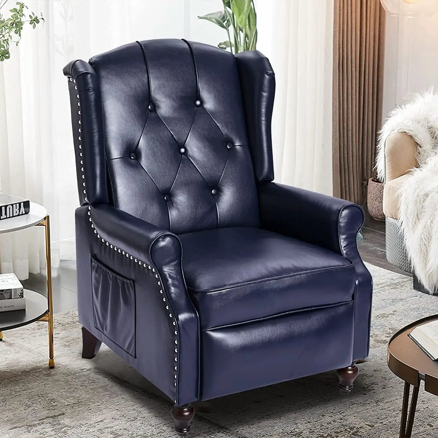 Wingback Recliner Chair With Massage Function PU Leather from PriceLows™