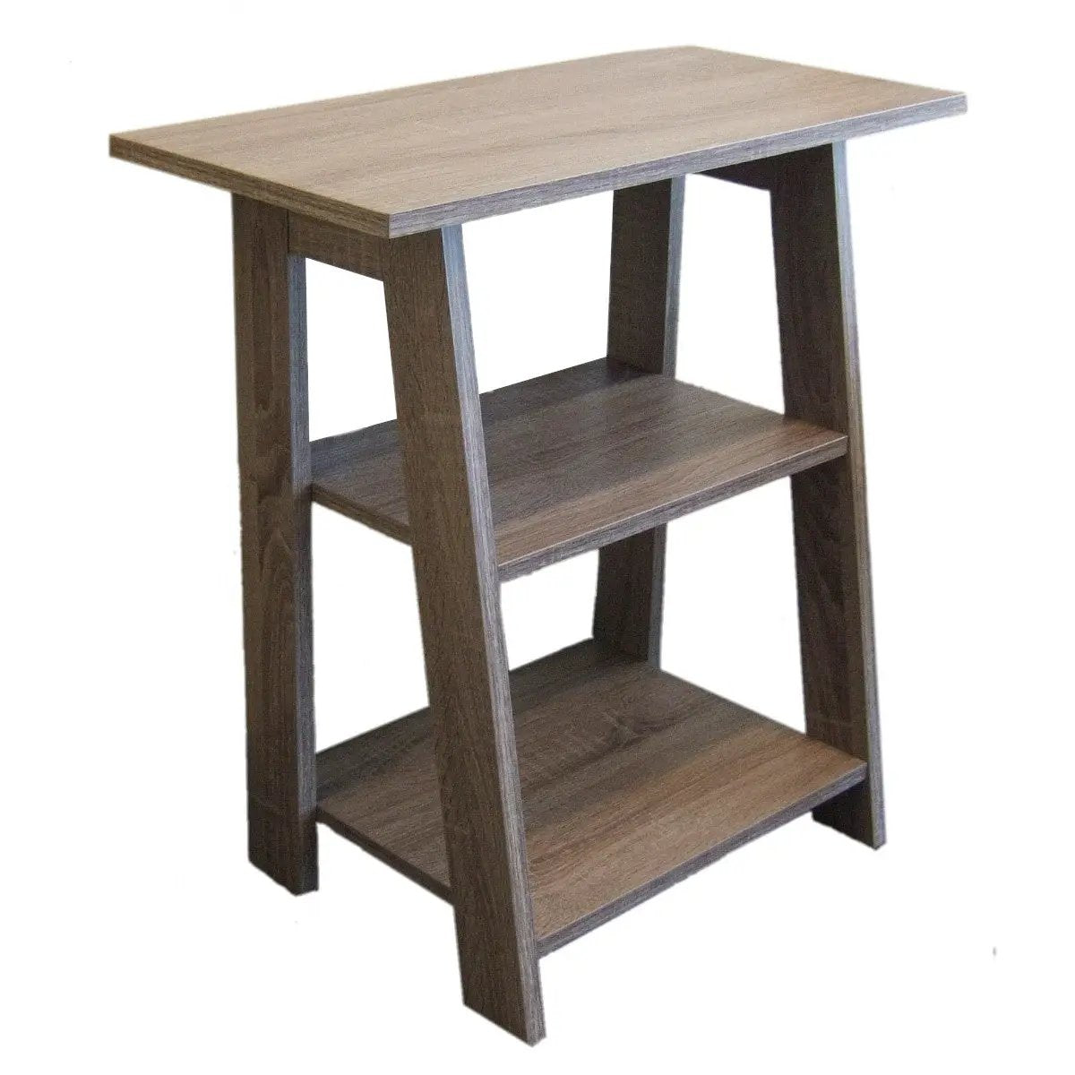 Side Table | Rustic Gray Finish | 24 Inch Height | Ladder Style
