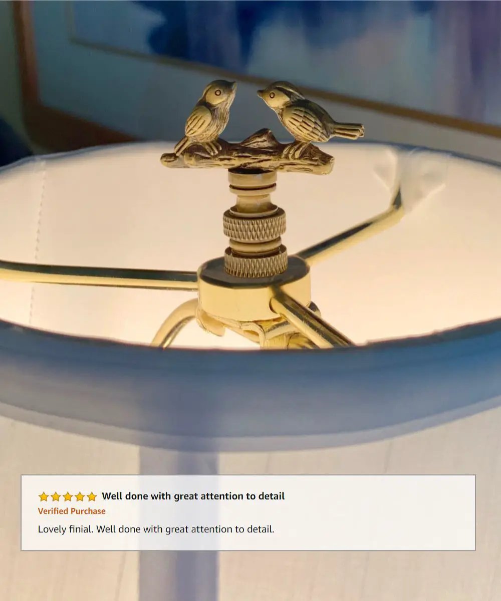 Lamp Finial | Antique Brass | 1/4-27 Thread | 1.75 Inch